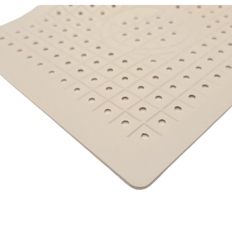 Tapis d'évier de cuisine en caoutchouc durable antidérapant 12 po x 10 po, Beige
