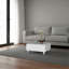 Table basse Berd White avec tiroir et pieds en métal, design compact, blanc