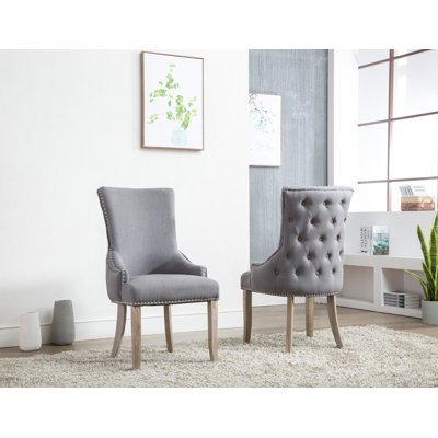 Marra 20'' H Tufted Linen Upholstered Side Chair