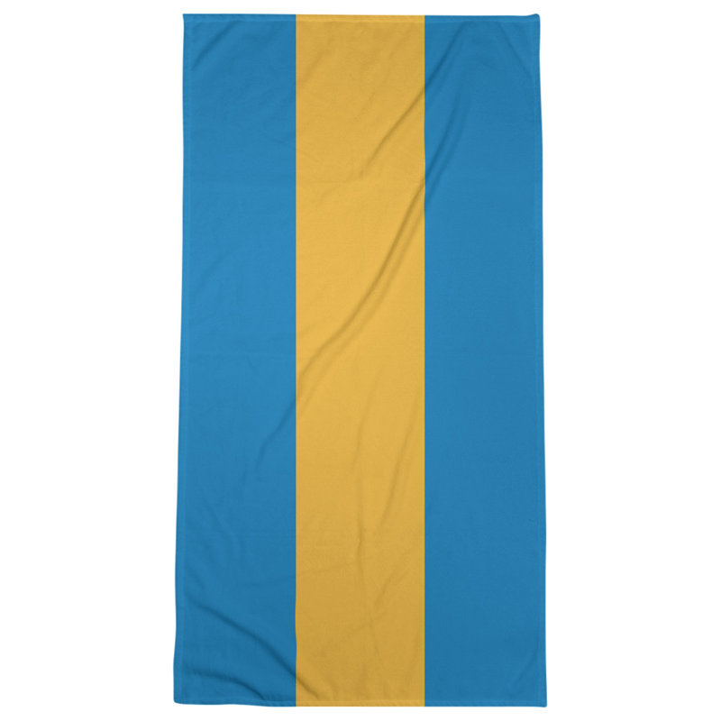 Lightweight Bath Towel, Blue/Yellow/Blue