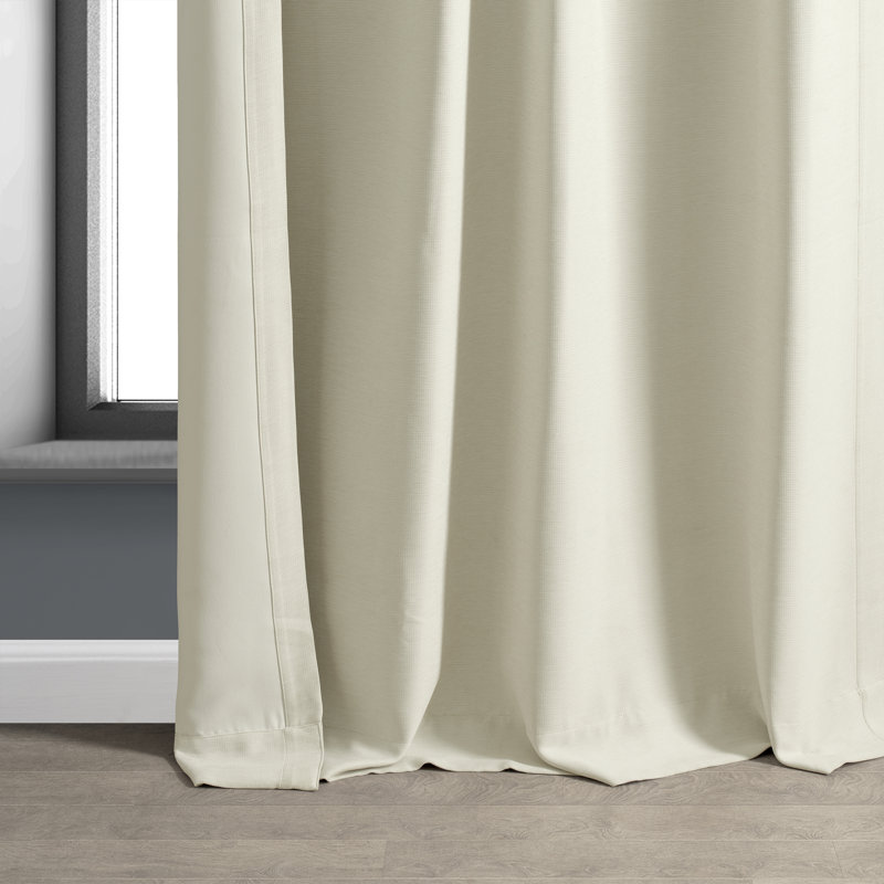 Rideaux obscurcissants en lin synthétique pour chambre et salon Bellino (1 panneau), Crème avoine, L 50 po x L 108 po