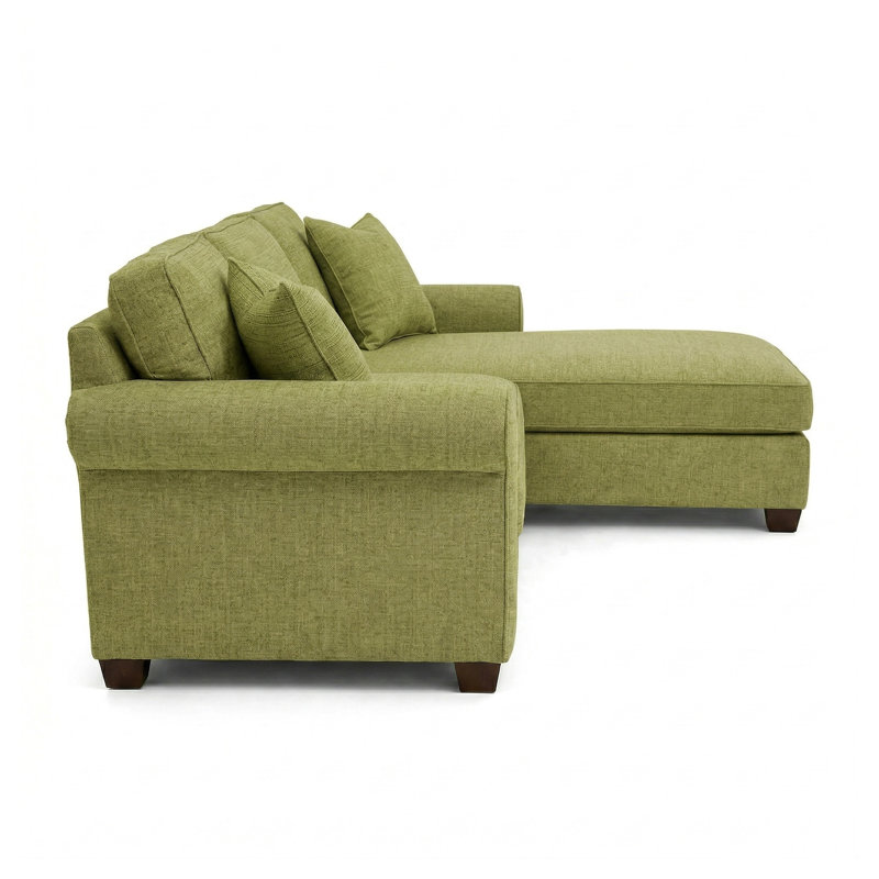 Canapé modulaire 3 places avec structure en bois franc d'ingénierie Irlanda en polyester vert, Light Green Polyester