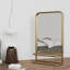 Miroir mural avec tablette, cadre en métal doré, miroir de salle de bain rectangulaire avec tablette de rangement