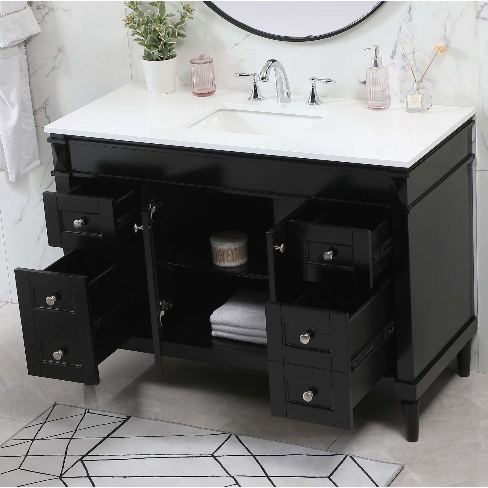 Readington 48'' Single Bathroom Vanity, Black