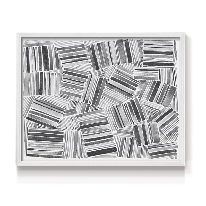 Motif matelassé III - Impression encadrée - réversible, H 11 po x l 14 po, Blanc