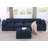 Amiyiah 142 Inch Upholstered L-shaped Soft Cloud Couch Sectional With Ottoman, Dark Blue Polyester-207874780