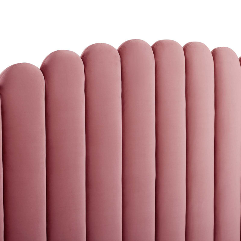 Lana Queen Performance Velvet Wingback Platform Bed, Dusty Rose