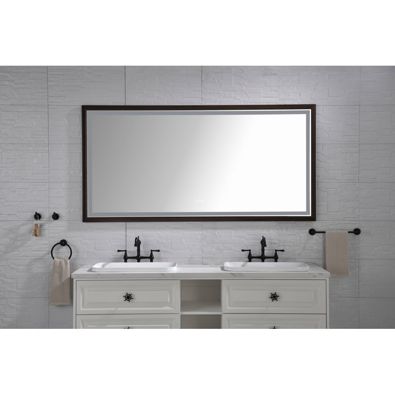 Bathroom LED Mirror, Aluminum Frame Mirror, Wall Mounted Vanity Mirror, 36" x 72"