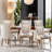 Thickened Fabric Upholstered Wooden Nailhead Dining Chair（Set of 4）-310173345