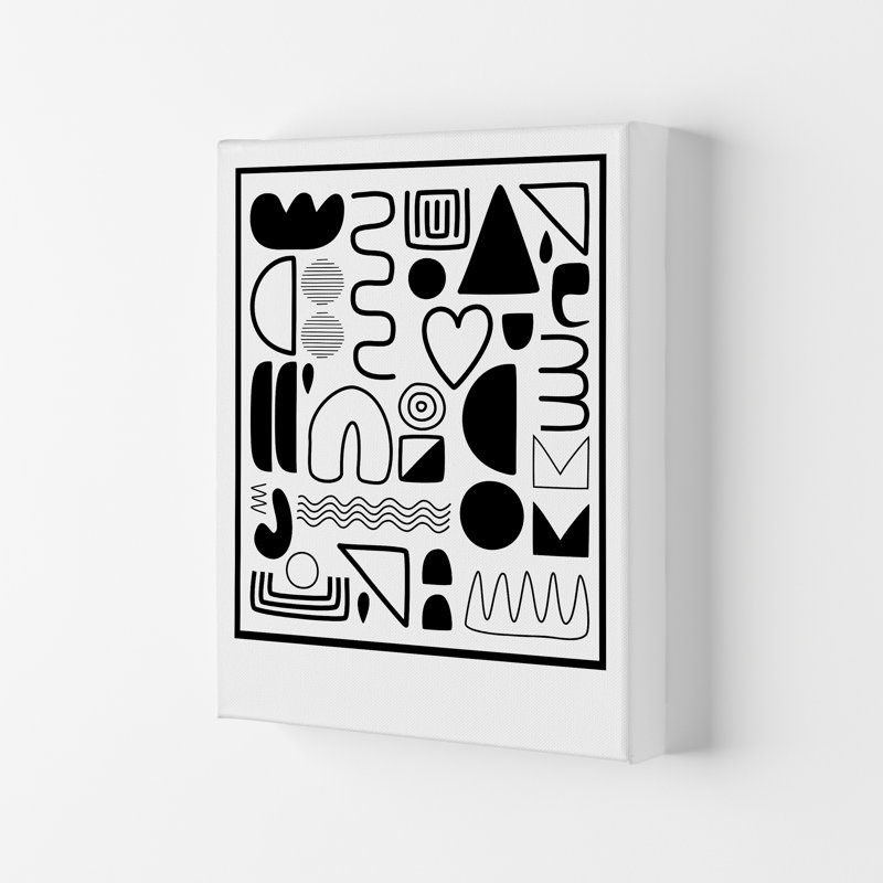 Black And White Scandinavian Shapes - Print, No Frame, 42cm H x 30cm W x 1cm D