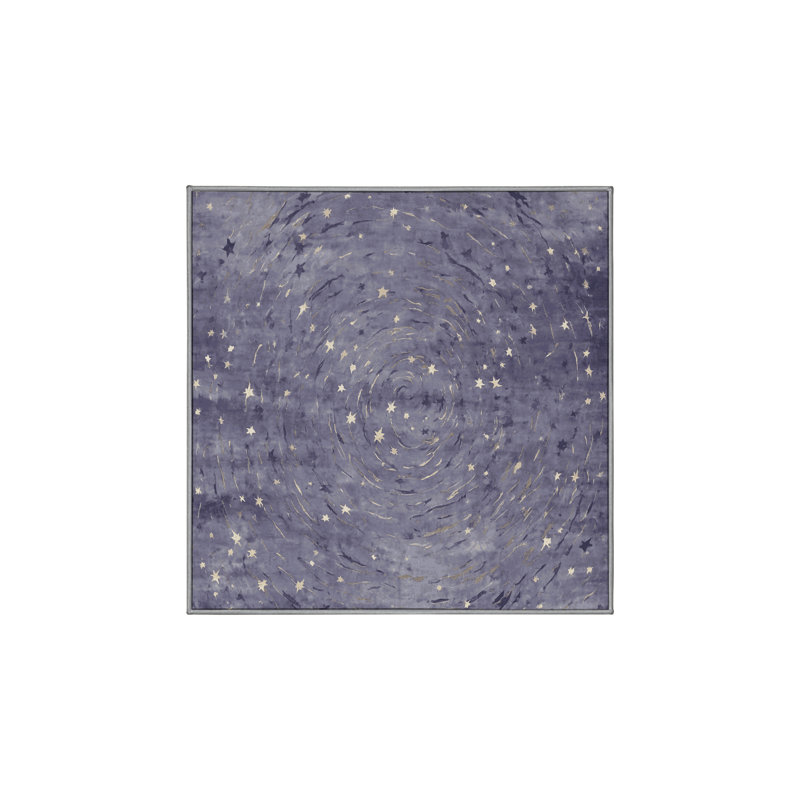Machine Washable Gray Area Rug, Square 5'