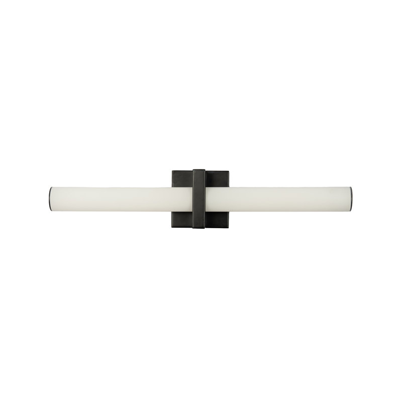 1-Light Satin Black LED Wall Sconce With A Frosted Opal Glass Shade, Satin Black