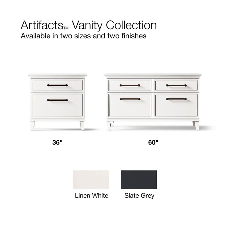 Artifacts Vanity 36 Inches Combo, Slate Gray