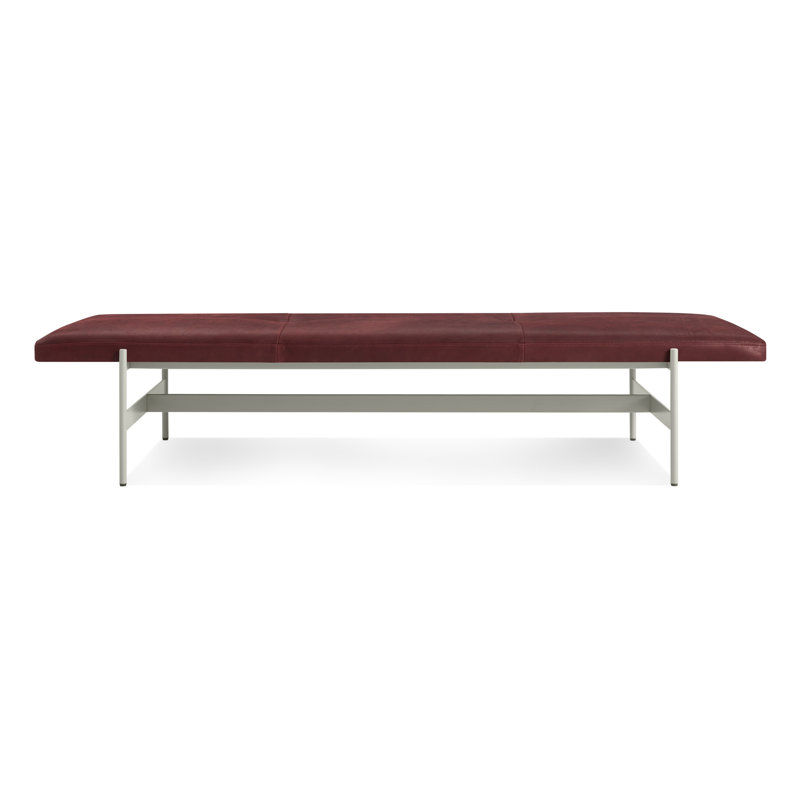 Daybench Genuine Leather Upholstered Bench, Putty, Oxblood, 14" H x 75" W x 24" D