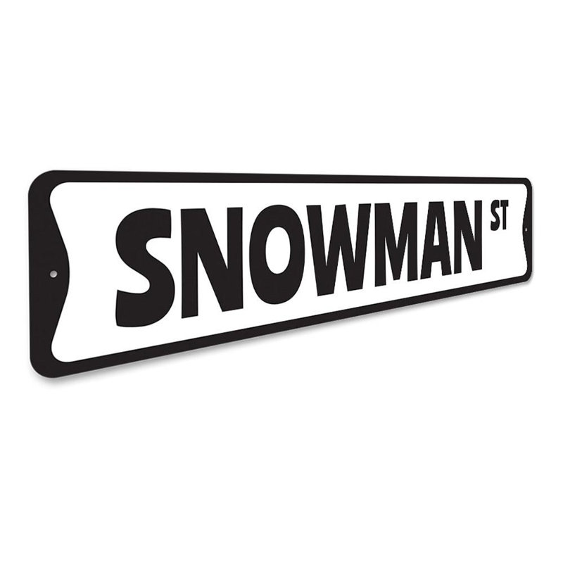 Enseigne de bonhomme de neige en aluminium, H 6 po x l 24 po x P 0,06 po