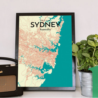 Sydney City Map - impression d'art graphique