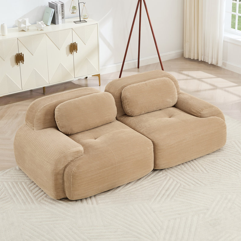 Canapé Boneless de 82 po en tissu Luxury, Chameau