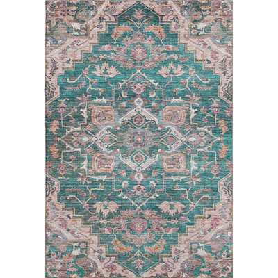 Premium Machine Washable Prisco Emerald Rug