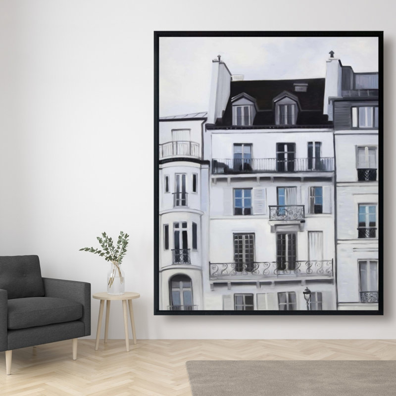 Buildings Along The Seine River Print On Canvas