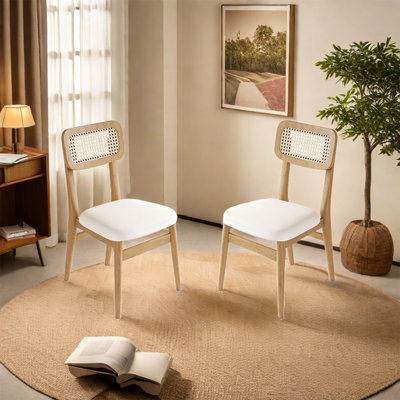 Solid wood cream wind dining chair home
