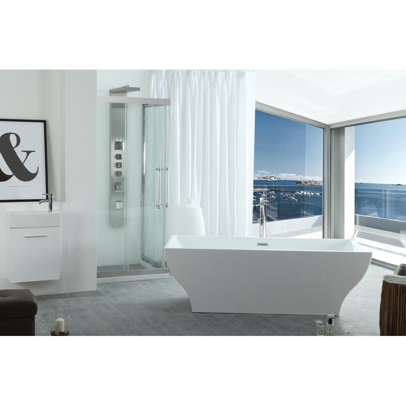 Hera 70.86'' x 31.5'' Soaking Acrylic Bathtub