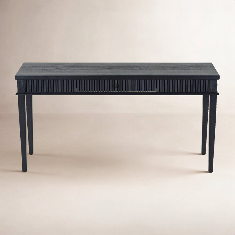 Shelbie 1 Drawer Reeded Desk, Black