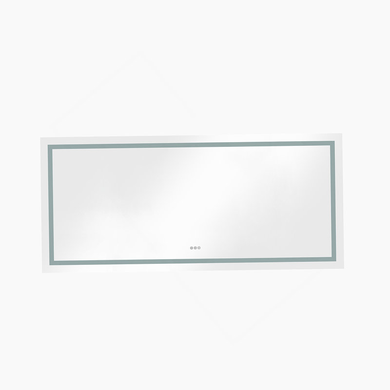 Miroir de salle de bain 72 "x 32" à DEL avec façade et rétroéclairage, miroir de meuble-lavabo mural, anti-buée, mémoire, 3 couleurs, réglable en continu