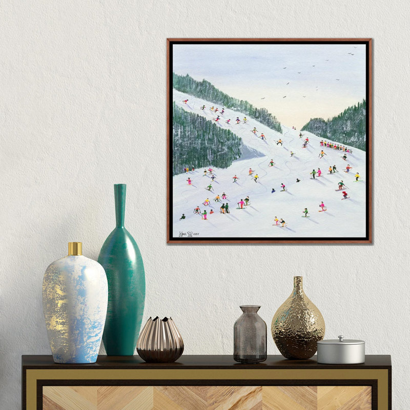 «Ski-Vening», 1995 - reproduction d'art mural - toile encadrée, Brun, H 18 po x l 18 po