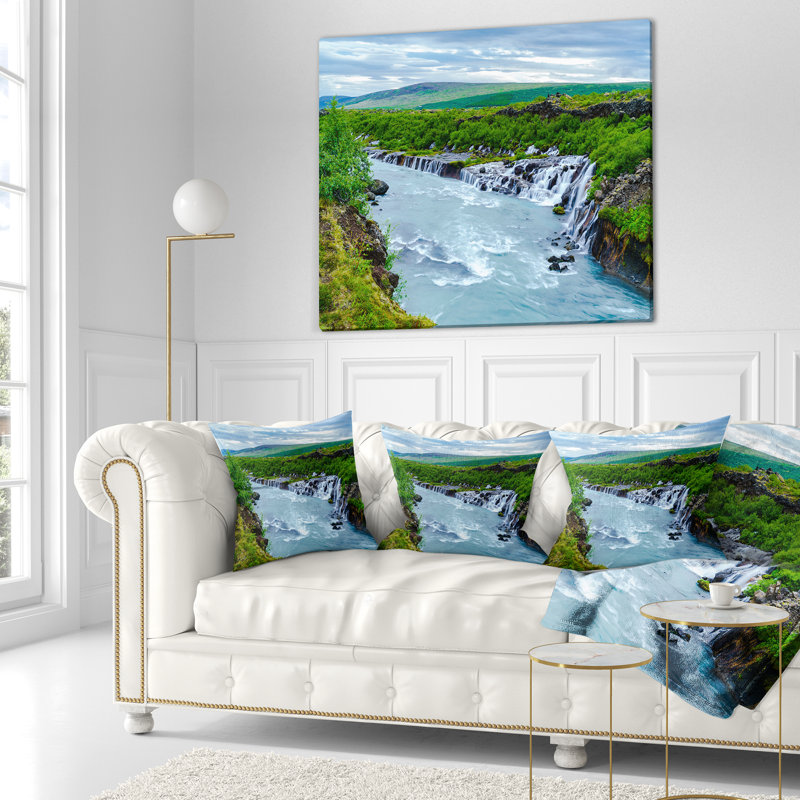 Coussin Hraunfossar, 16 po x 1 po, Coussin décoratif