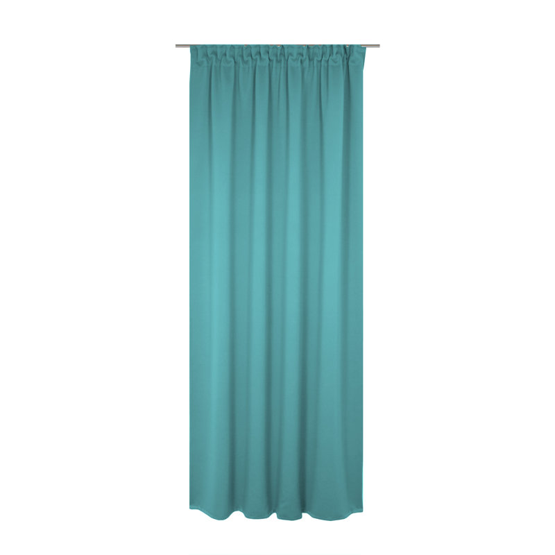 Newbury 67% Polyester And 33% Cotton Room Darkening Single Curtain Panel, 130cm Width x 295cm Drop, Turquoise