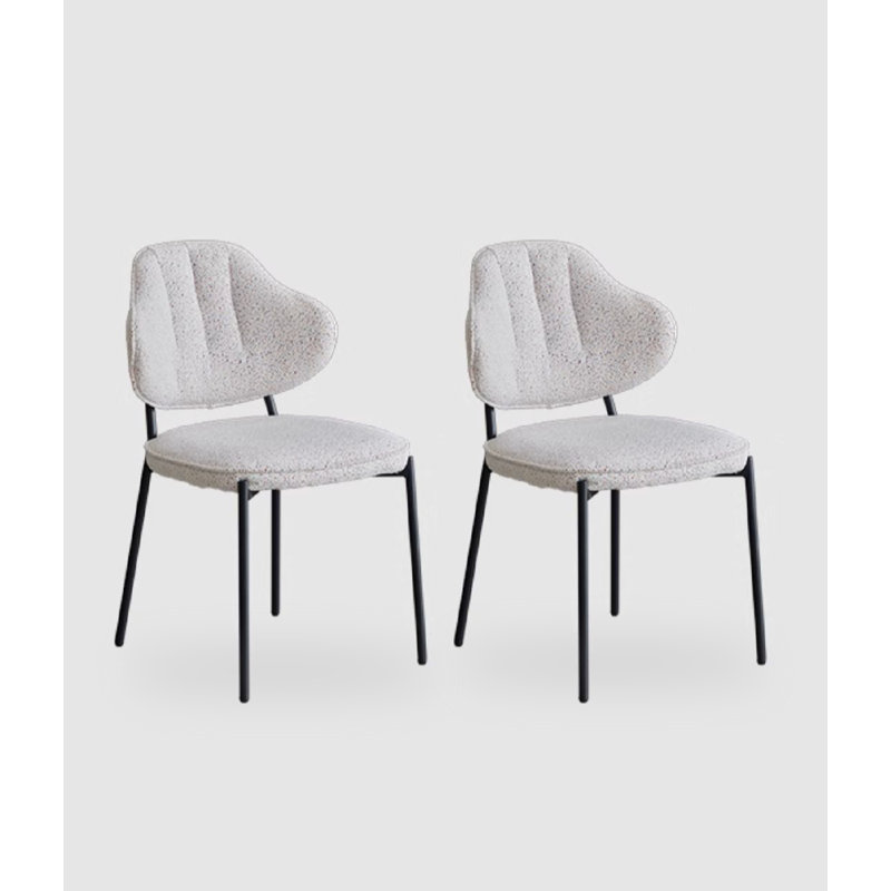 Chaise de salle à manger à dossier français en tissu français