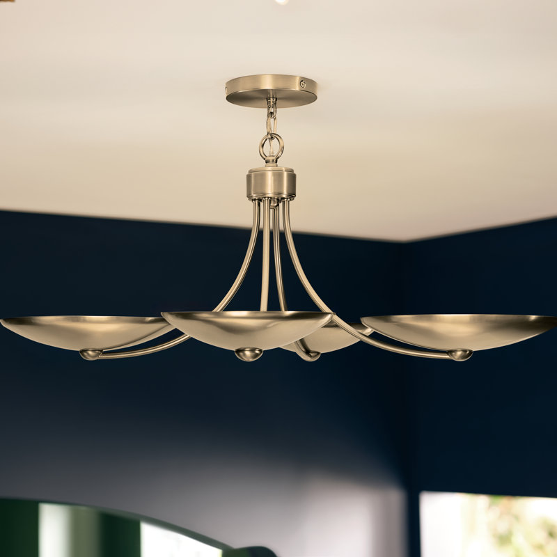 Lustre convertible XL 4 lumières Palmela, Champagne Bronze