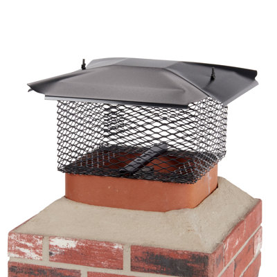 Black Galvannealed California Oregon Universal Chimney Cover, 13-in x 13-in