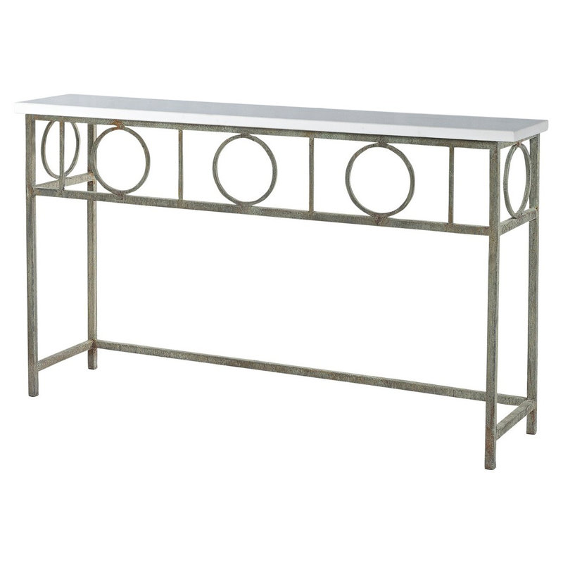 Hampton Console Table, Carrera Marble, Deep Ocean