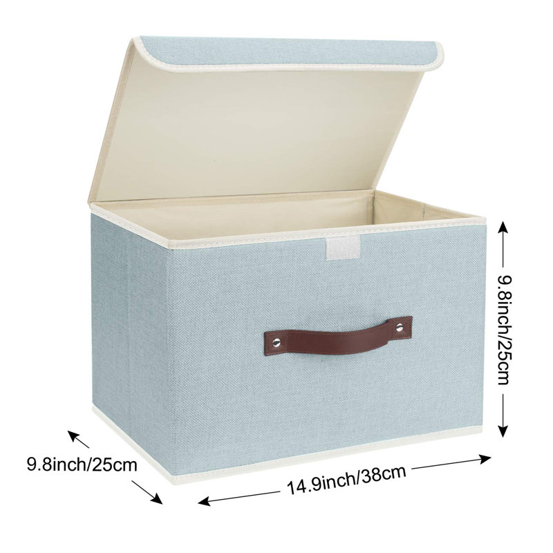 Ebern Designs Polyester Decorative Bin, Aqua Spring