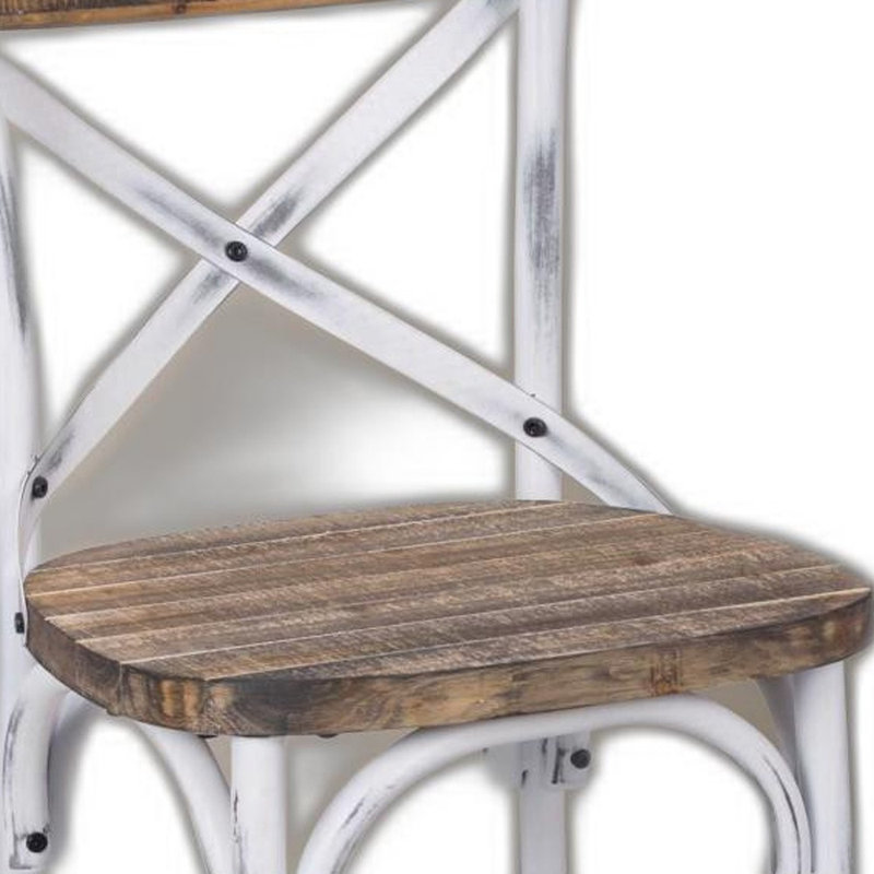 Veale Yahir Armless Bar Stool, White