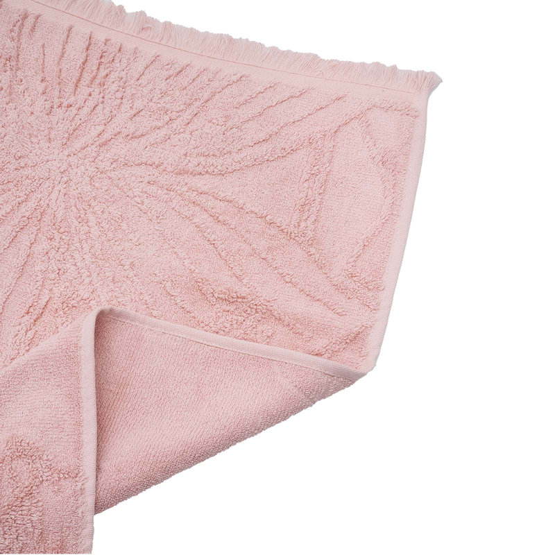 Abdouallah Plush Jacquard Bath Towel, Pink