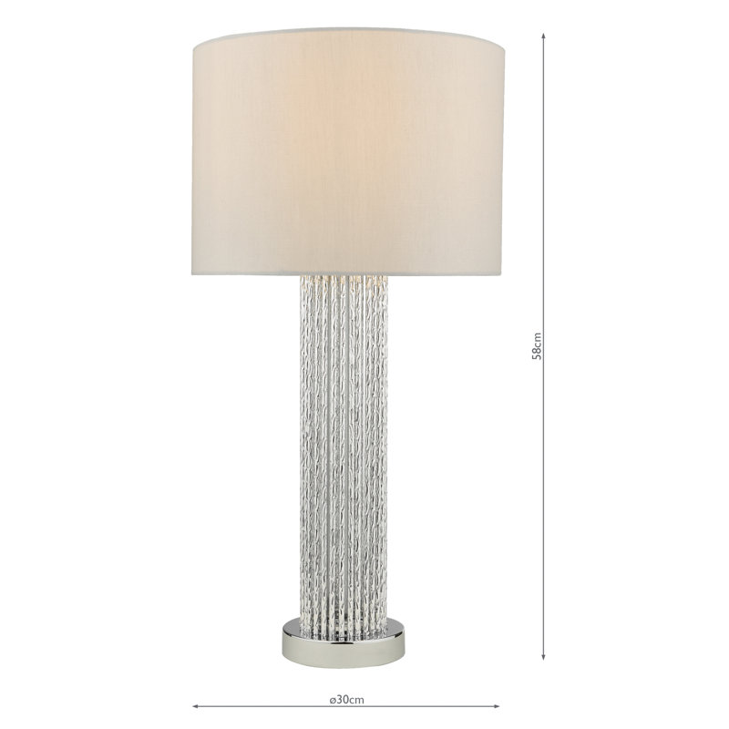 Ciaran Metal Table Lamp, Polished Chrome
