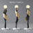 33.46"Large abstract black and gold floor sculpture-301513304