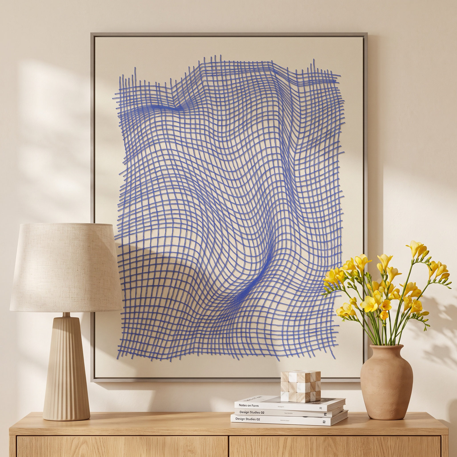 Netting 2 Print by Jacques Pilon, White Single Structure Framed Canvas, 30" H x 24" W x 1.25" D