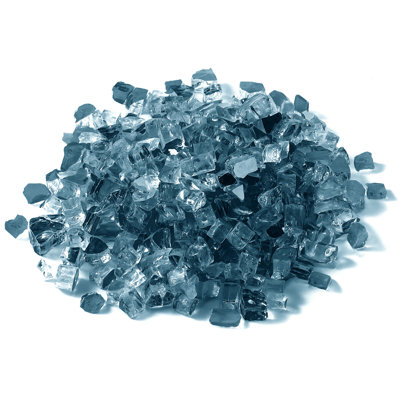 10 Lbs Fire Glass 1/2-Inch Fireplace Glass Rocks For Fire Pit Table Aqua Blue