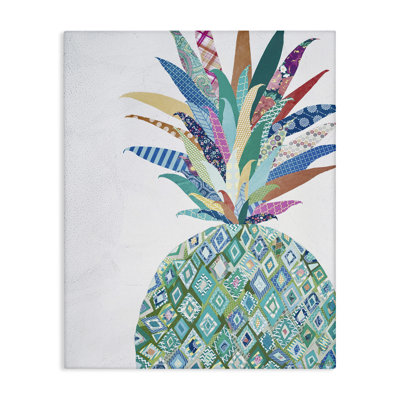 Art mural en toile à motif géométrique ananas par Jennifer Peck