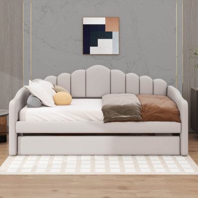 Multifunctional Twin Upholstered Daybed With Pull-Out Trundle And Built-In USB Charging by Lark Manor