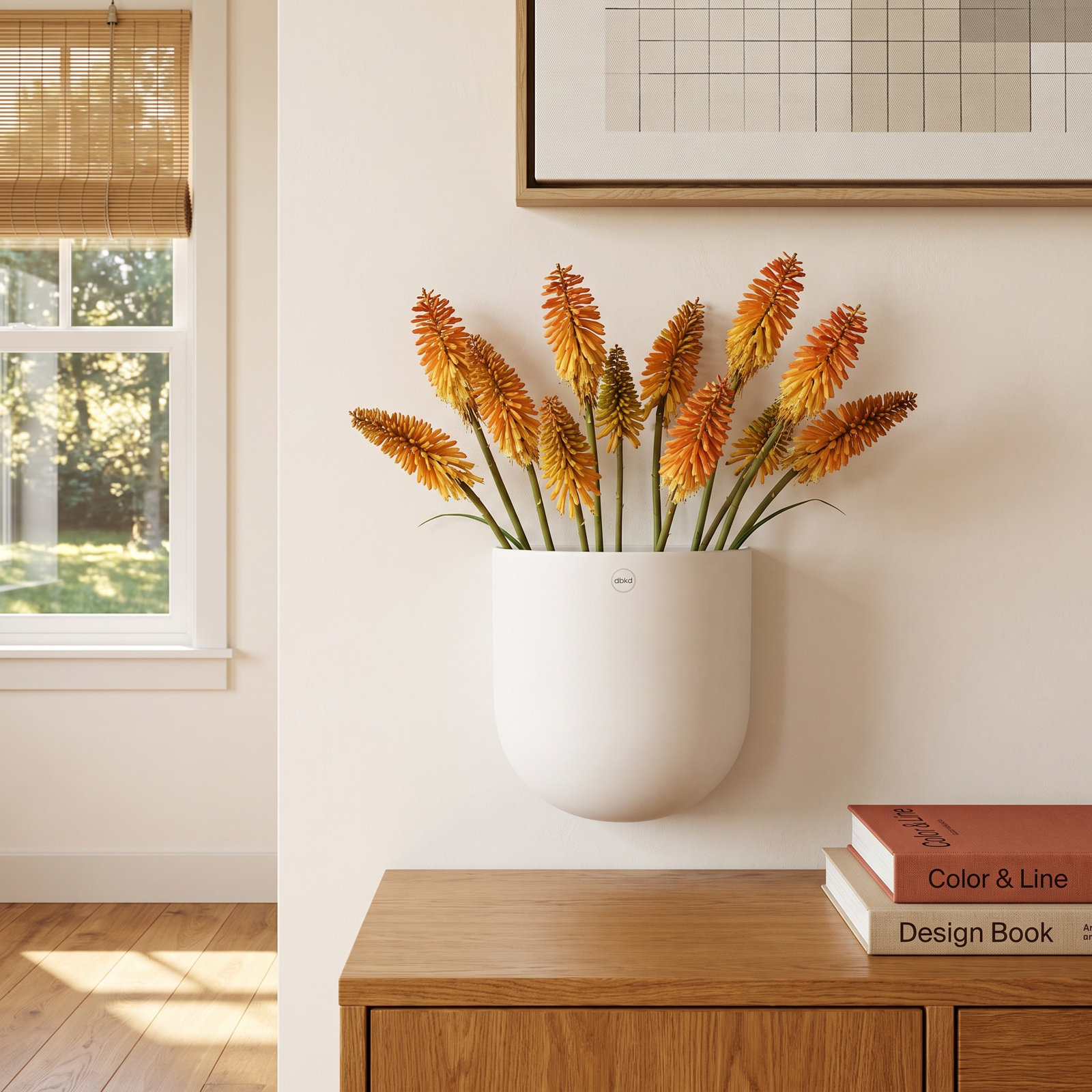 Ceramic Table Vase, 5.5" H x 9.45" W x 8.25" D