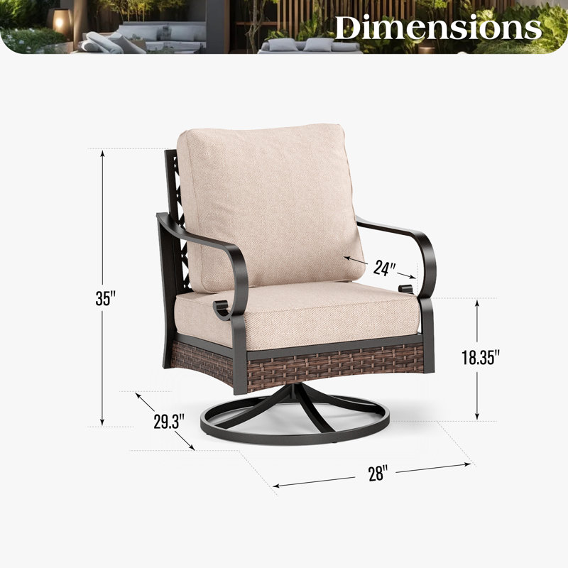 Méridienne pivotante pour l'extérieur, Coussin beige / structure noire