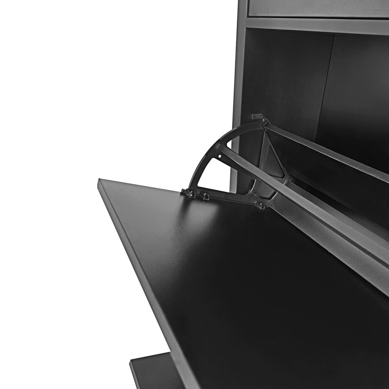 Armoire à chaussures décorative avec panneau de particules, panneau réglable, Gris, H 47,2 po x l 47,2 po x P 9,4 po