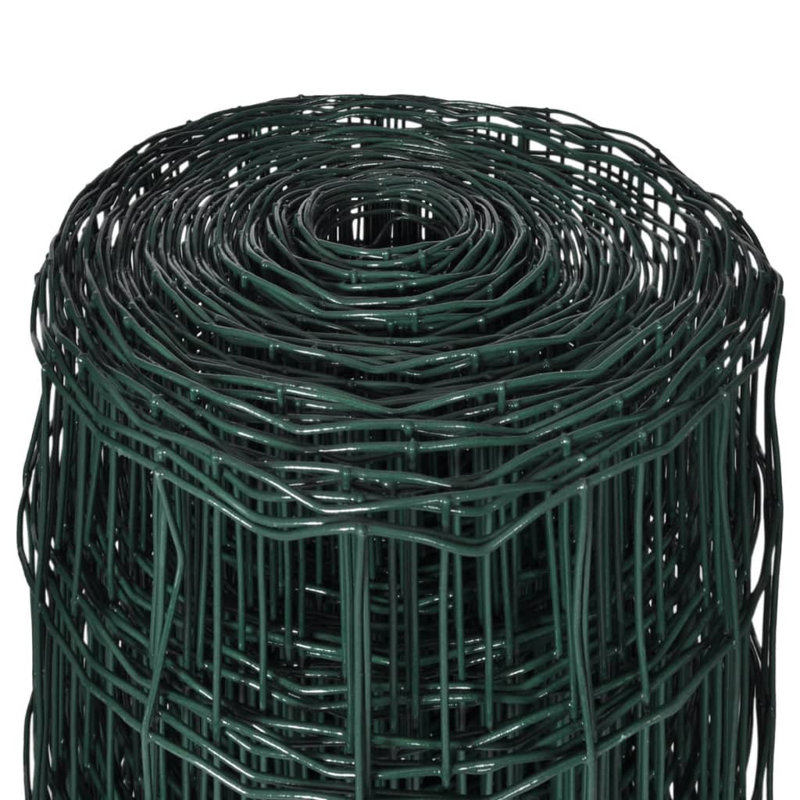 Black-green Metal Wire/Mesh Fence, 120cm H x 2500cm W, Green
