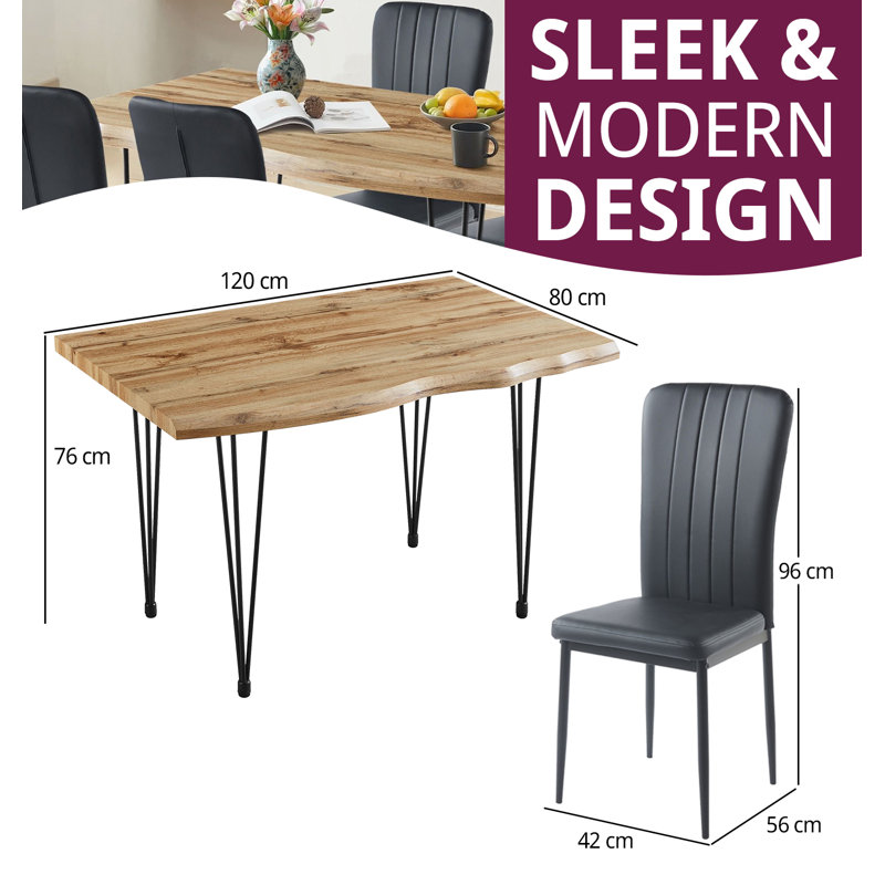 4 - Person Dining Set, H76 x L120 x W80cm