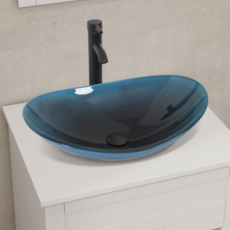 Meuble-lavabo autoportant avec lavabo, Blanc, Bleu très foncé