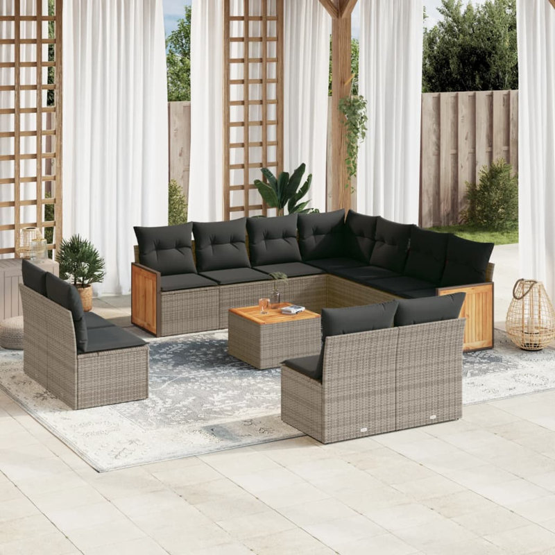 Ensemble de canapé de jardin Vidaxl gris